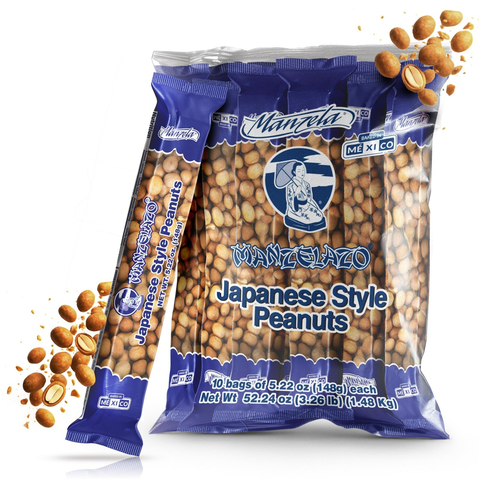 Manzelazo Japanese Style Mexican Peanuts Cacahuate Japones 10 Pieces 5.22oz ea