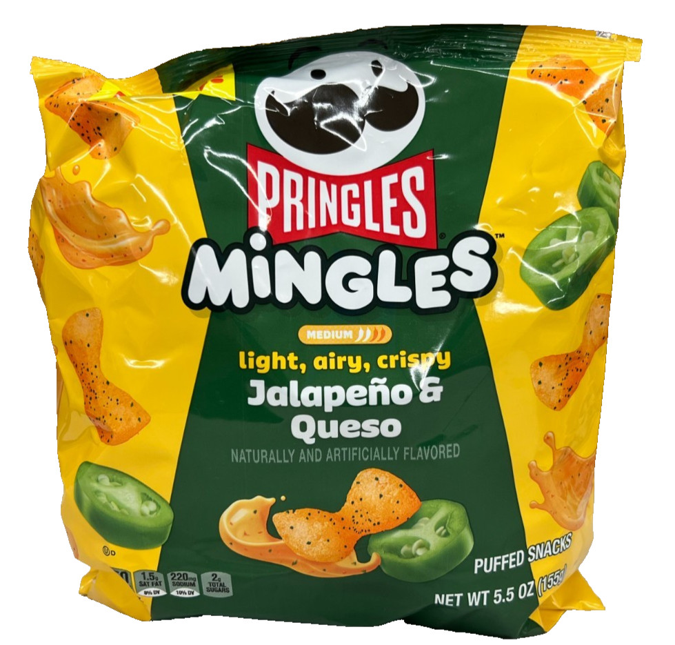 Pringles Mingles Light Airy Crispy Jalapeno Queso Puffed Snack 5.5 oz