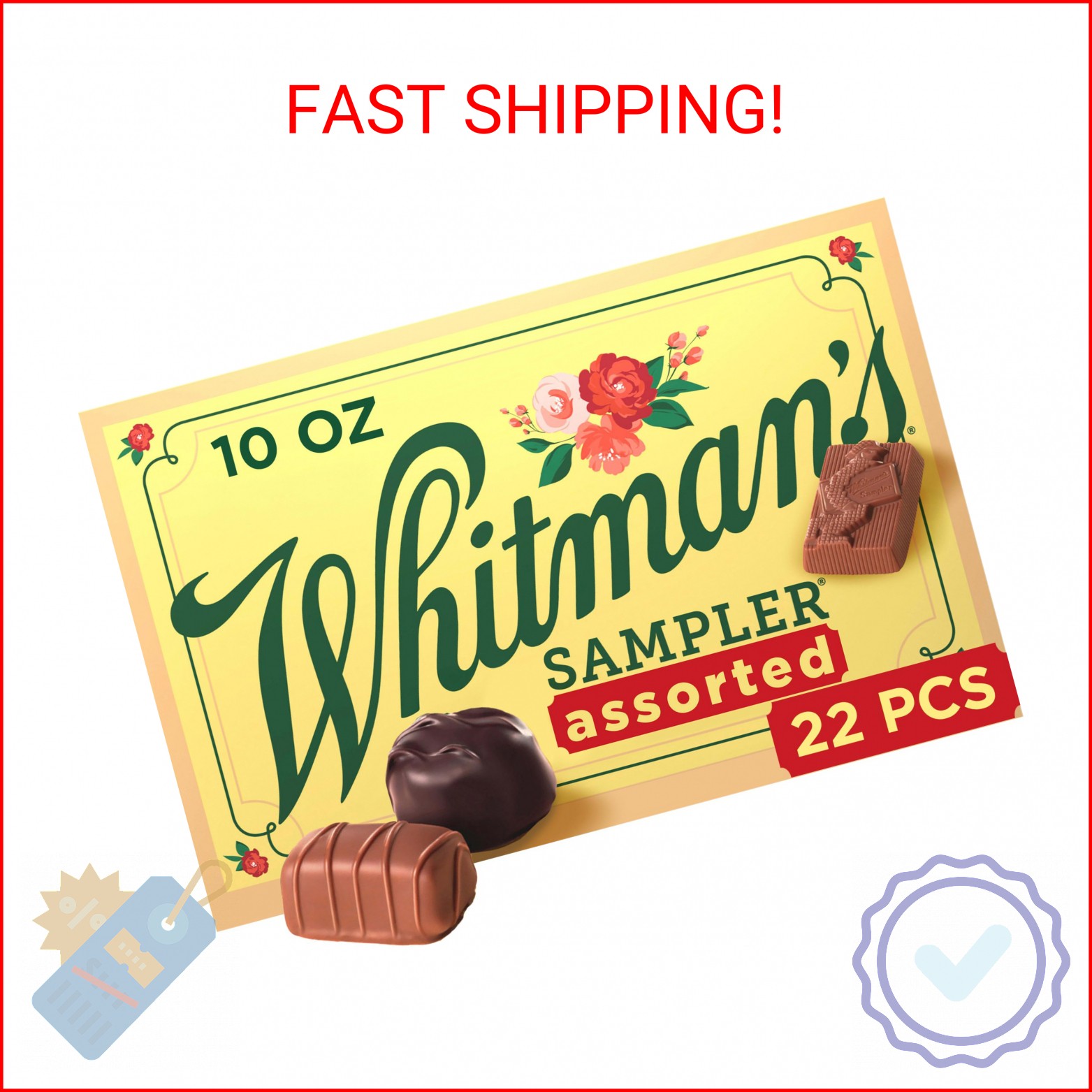 Whitman’s Sampler Mother’s Day Assorted Chocolates, 10 Ounce (22 Pieces)