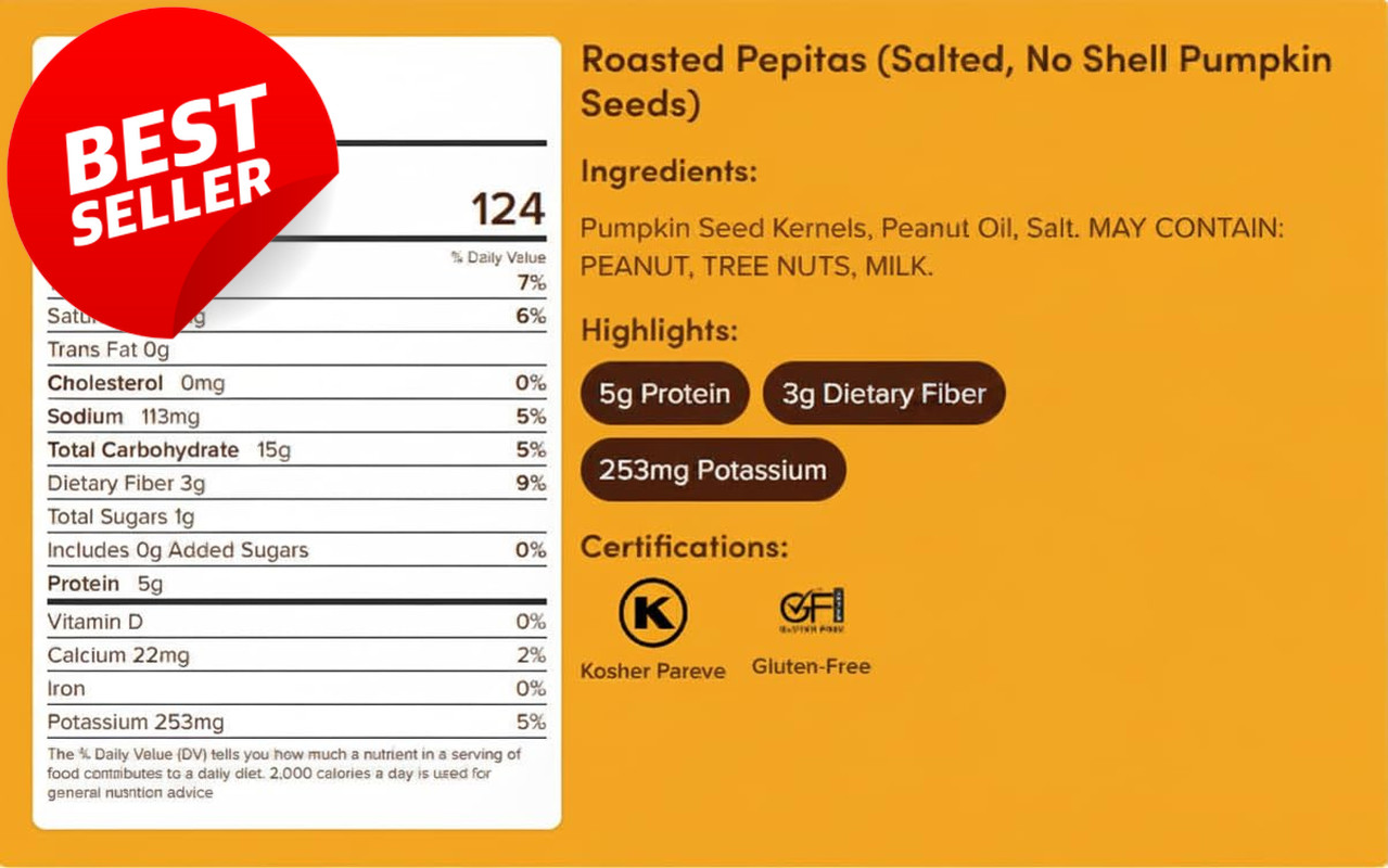 Nuts Com Roasted Salted Pepitas 2LB No Shell Pumpkin Seeds Keto Vegan – US