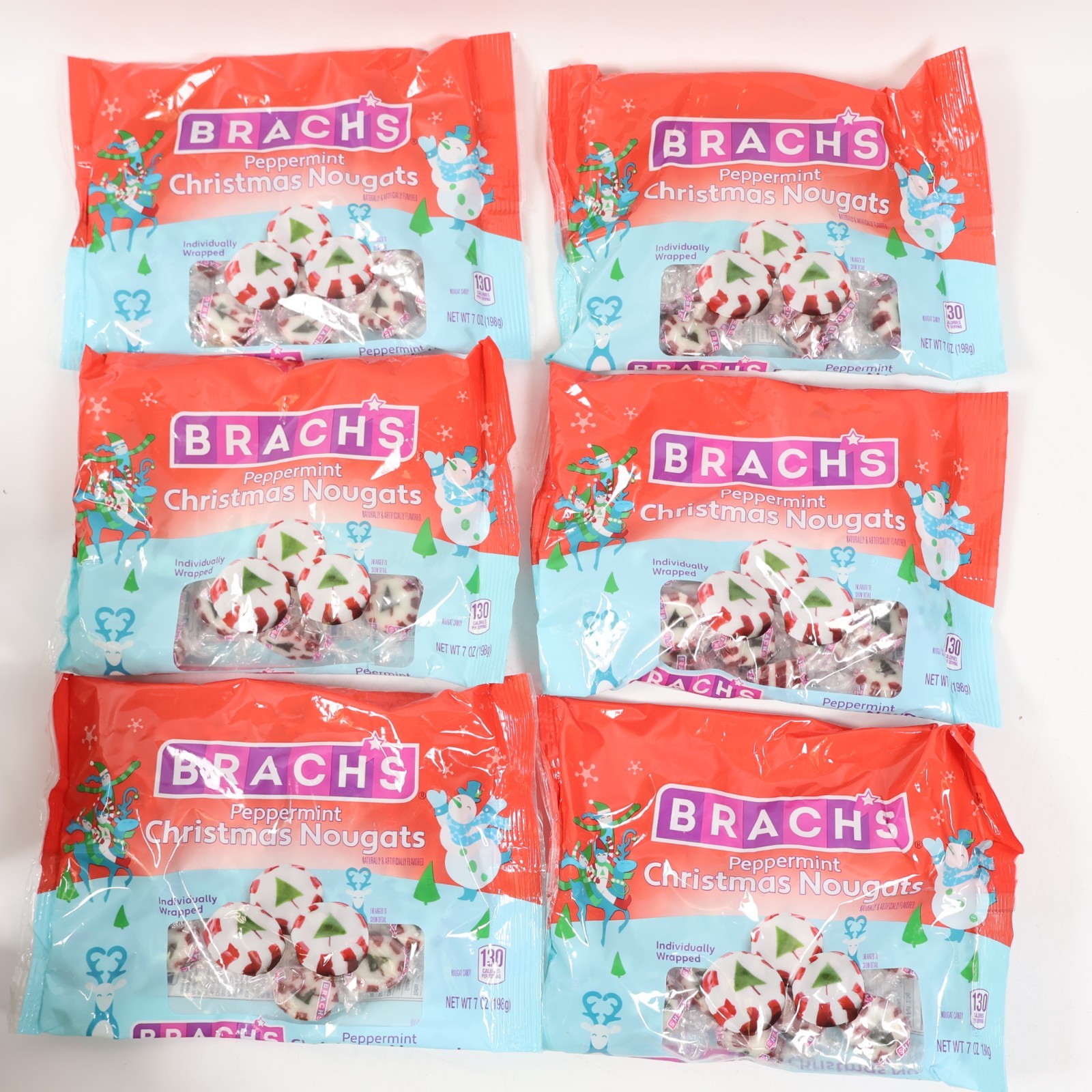 6 PACK Brach’s Peppermint Christmas Nougats Candy, 7 oz BEST BY 05/31/2026