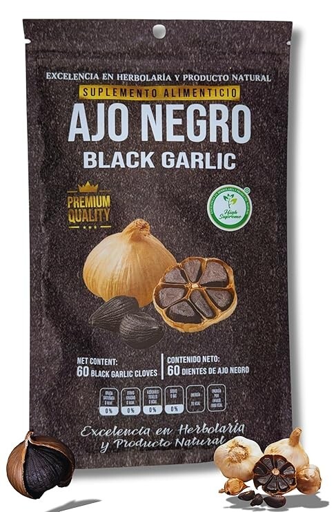 HIGH SUPREME AJO Negro (Black Garlic) – 60 Cloves – 100% Natural Dietary Supple