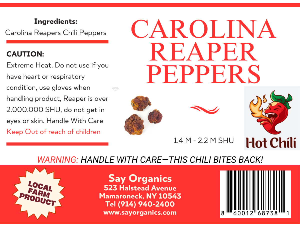 Carolina Reaper Dried Chili Peppers – 55 Pods + Free Hot Sauce Recipe!