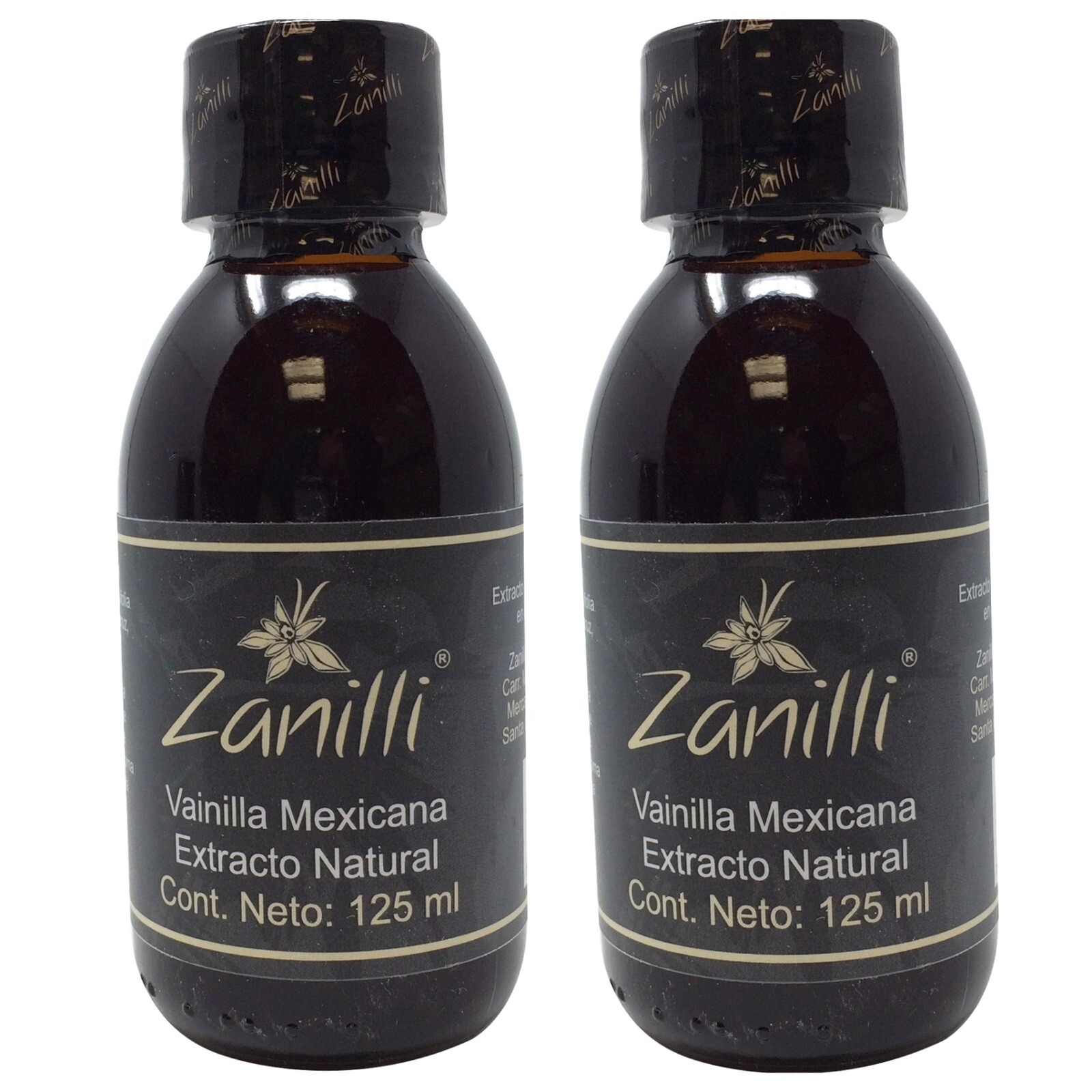 2 PACK ZANILLI Vainilla Mexicana Saborizante Natural 125mL Glass Bottles Vanilla