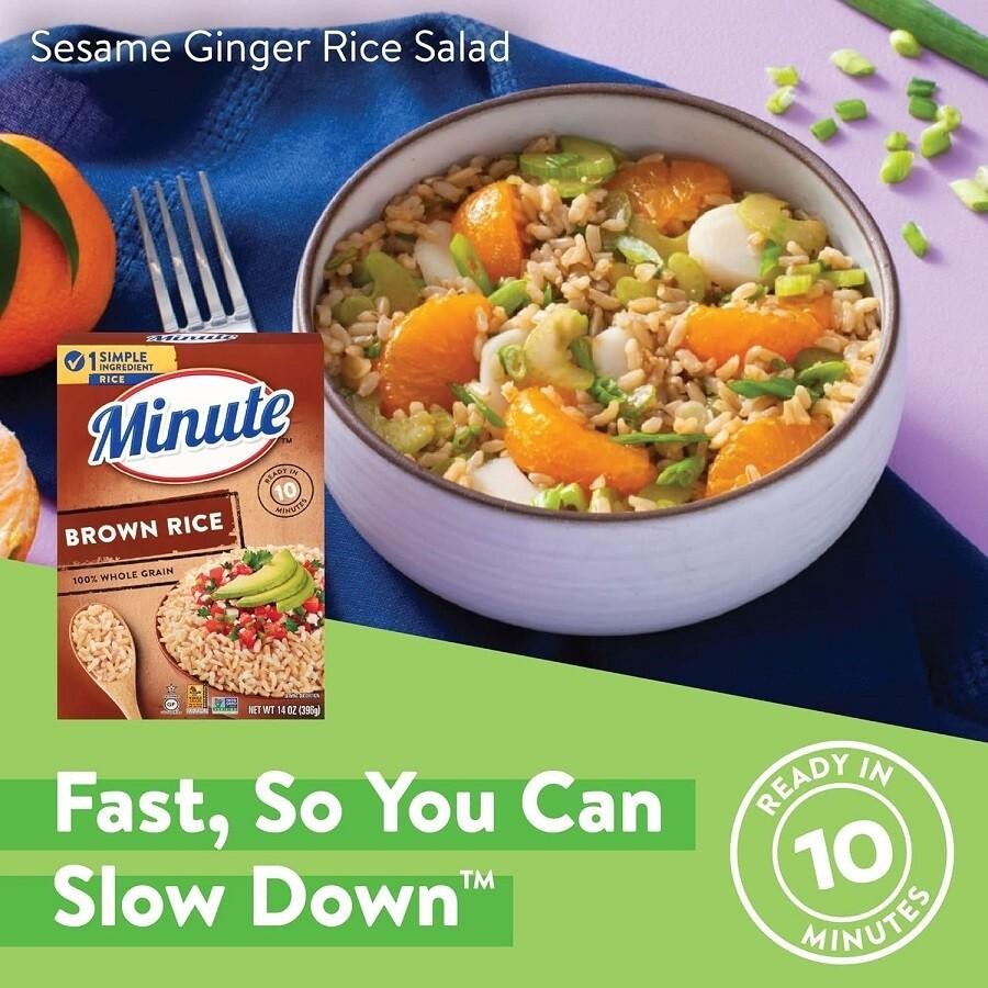Minute Brown Rice, Instant Brown Rice for Quick Meals, 14-ounce Box