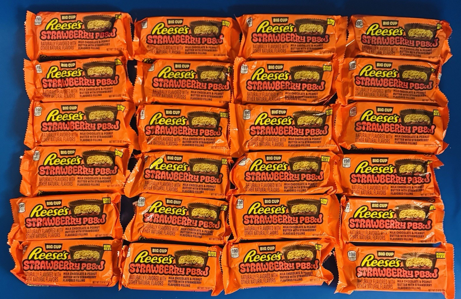 (24) Reese’s Strawberry PB&J Big Cup King Size 2.8 oz. Bulk Lot BB: 1/27