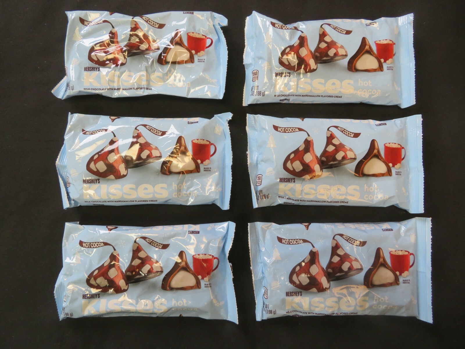 (6) Bags Hershey’s Kisses Ltd Edition Hot Cocoa Marshmallow Creme 7 Oz ^6