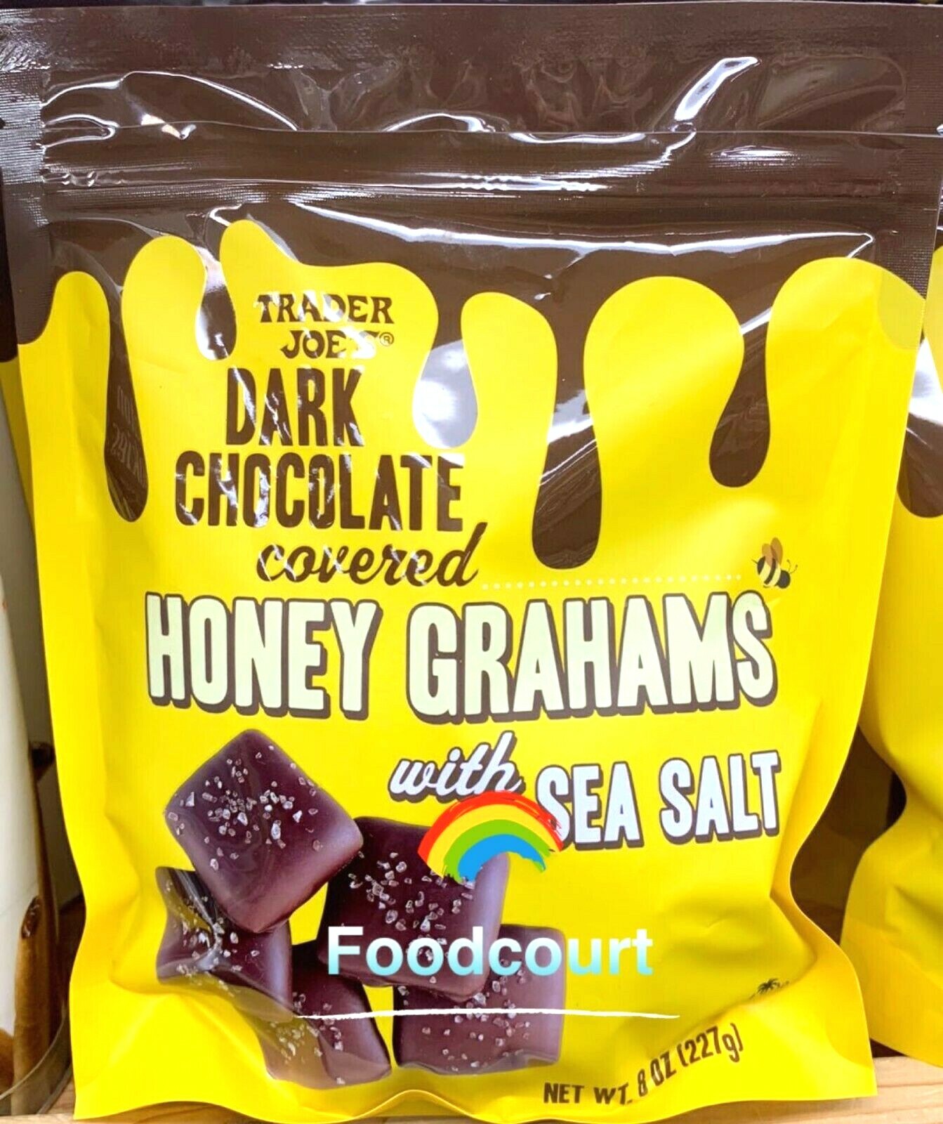 2 Packs Trader Joe’s Dark Chocolate Covered Honey Grahams w/Sea Salt 8 oz Each