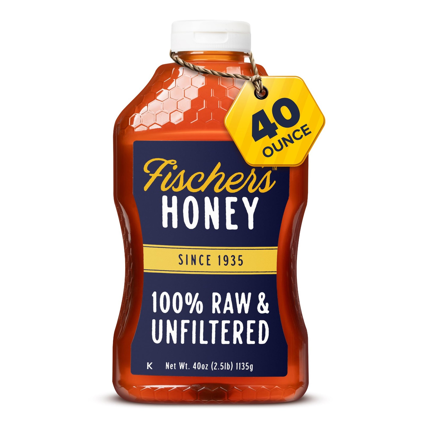 Raw Honey 40 oz – Fischer’s 100% Pure Unfiltered Natural 40 Ounce (Pack of 1)