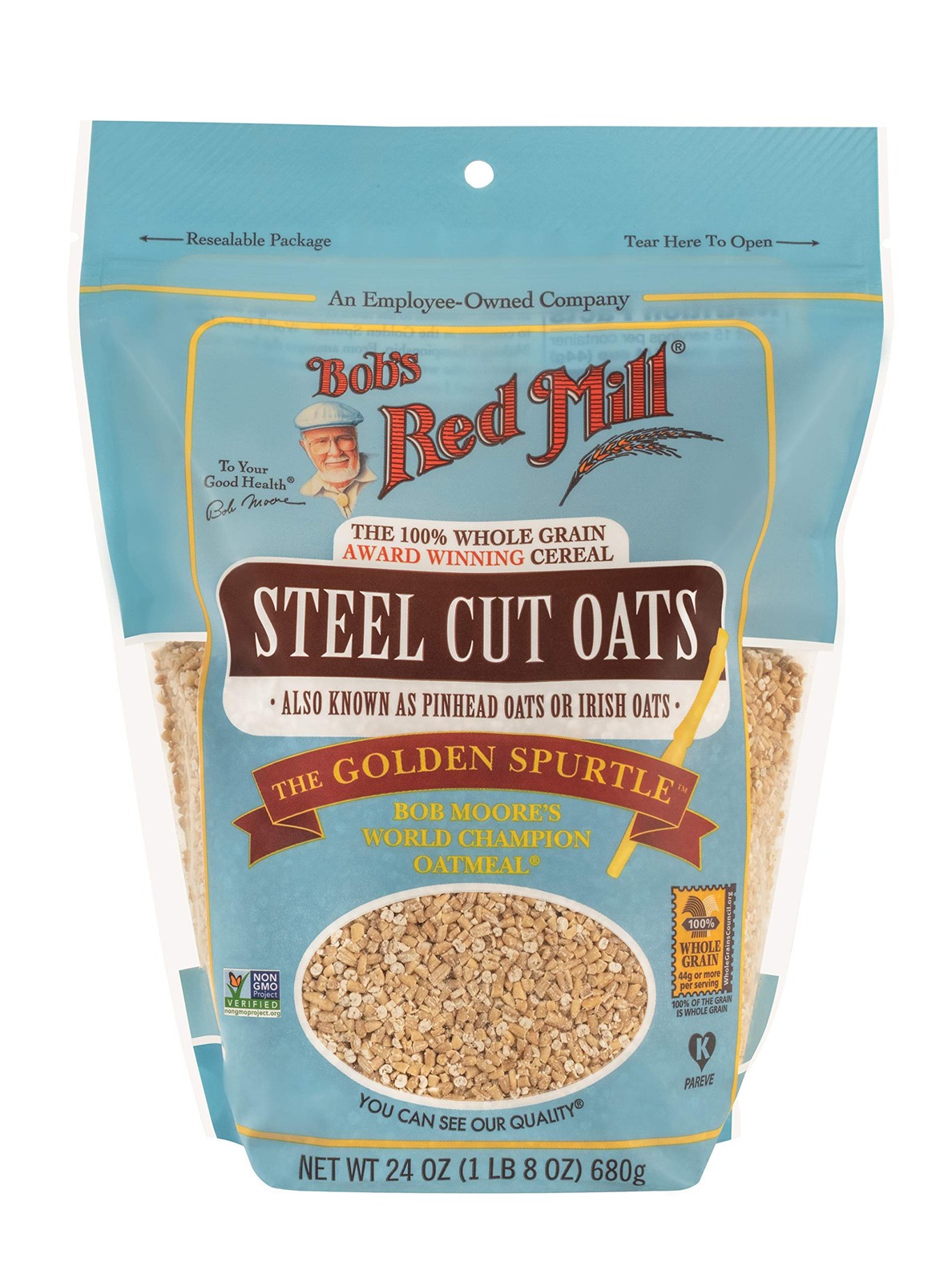 Bob’s Red Mill Steel Cut Oats 24oz Pack of 4 Non GMO Whole Grain Vegan Kosher