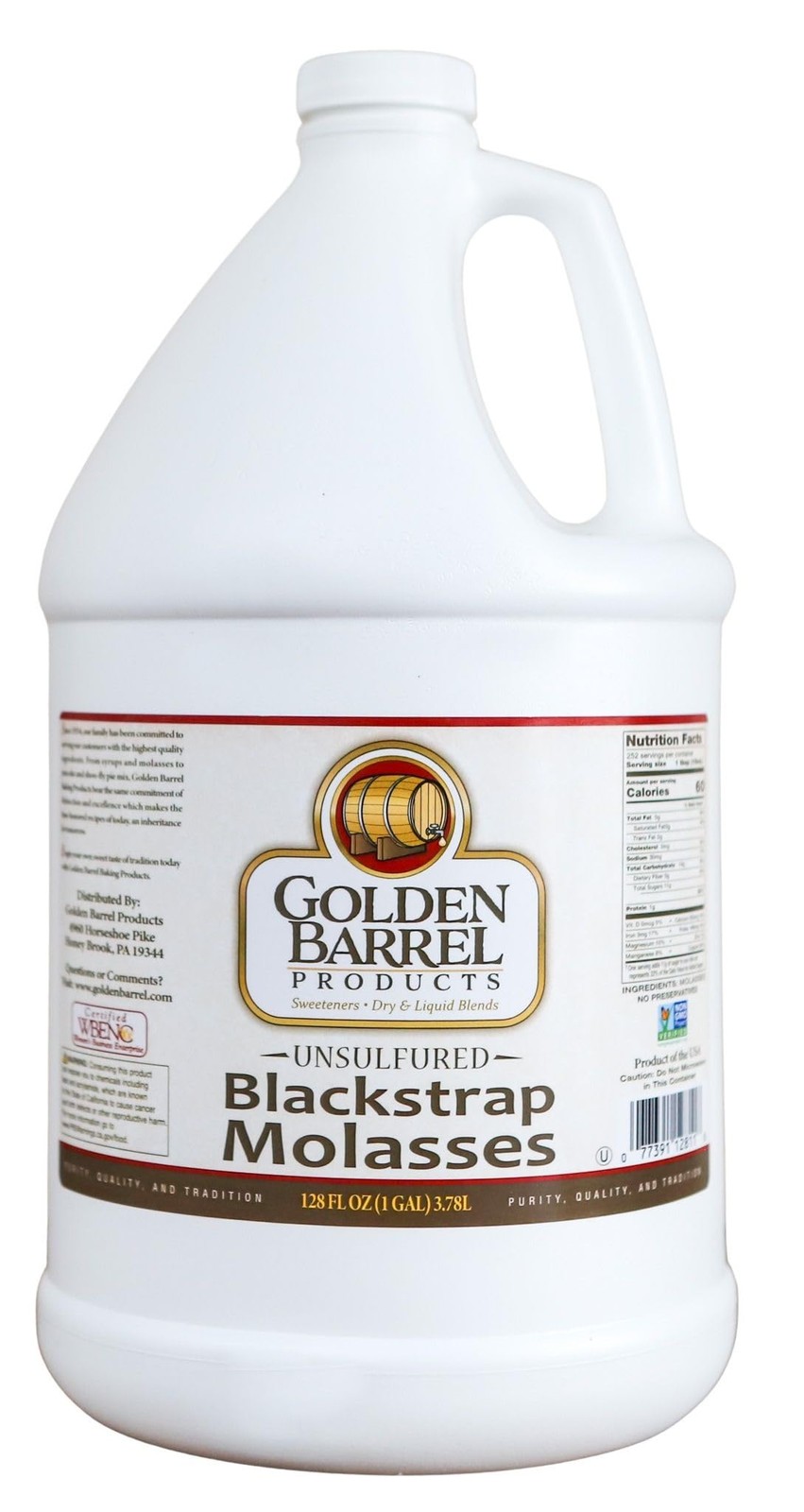 Golden Barrel Bulk Unsulfured Blackstrap Molasses Jug 128 Fl Oz