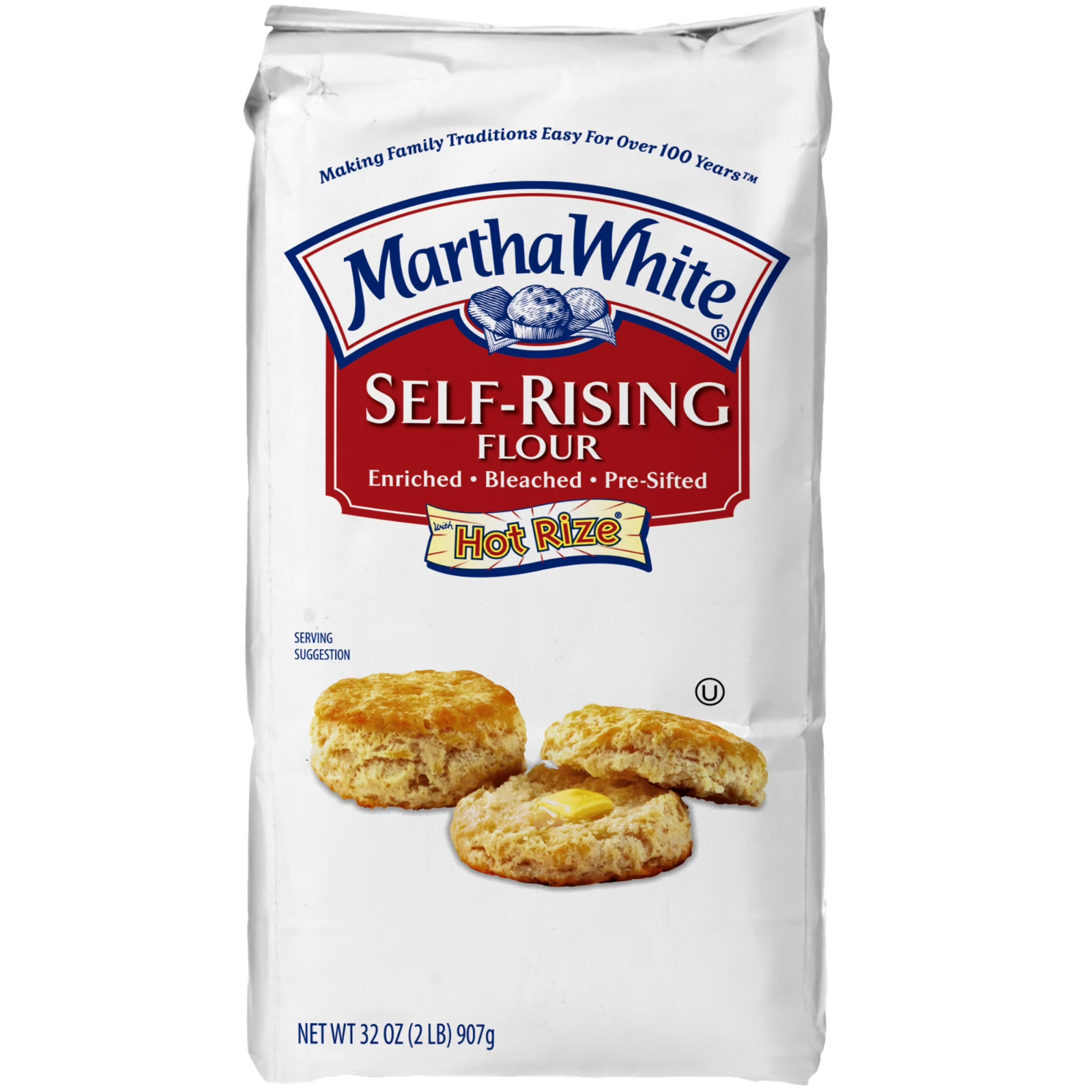 Martha White Self Rising Flour with Hot Rize, 2 Lb Bag