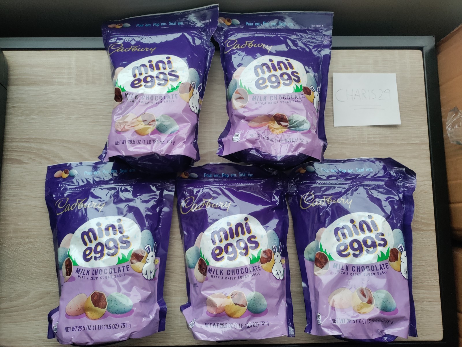 (5-PK) Cadbury Mini Eggs Milk Chocolate w/ Crisp Sugar Shell 26.5 oz BB: 02/2027