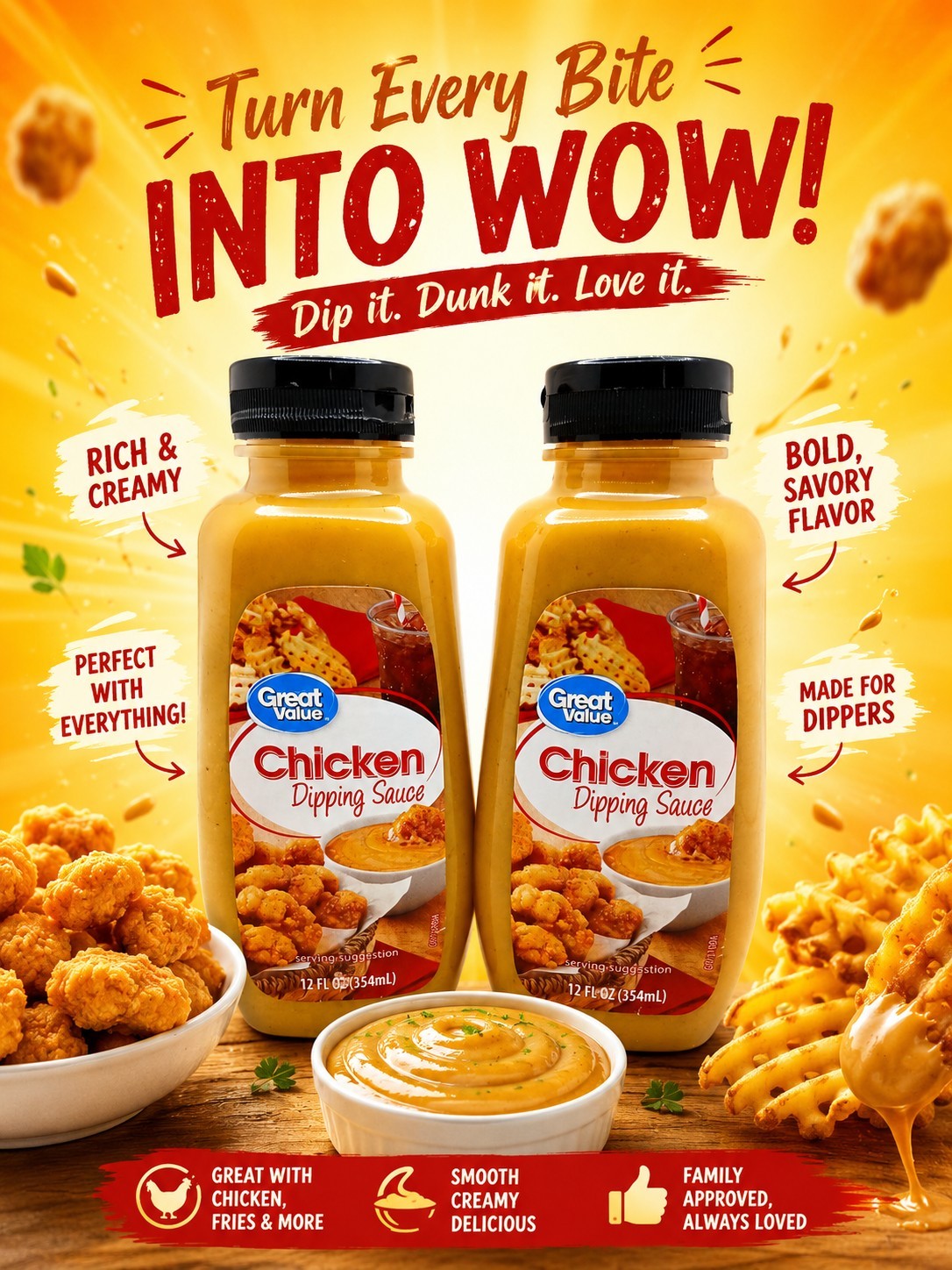 2pk Great Value Chicken Finger Dipping Sauce 12oz (Raising Canes Dupe – Tik Tok)