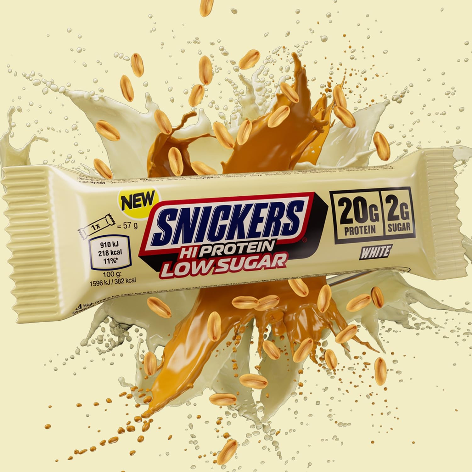 Snickers Bars – Low Sugar High Protein Bars- White 12 Count (Pack of 1)