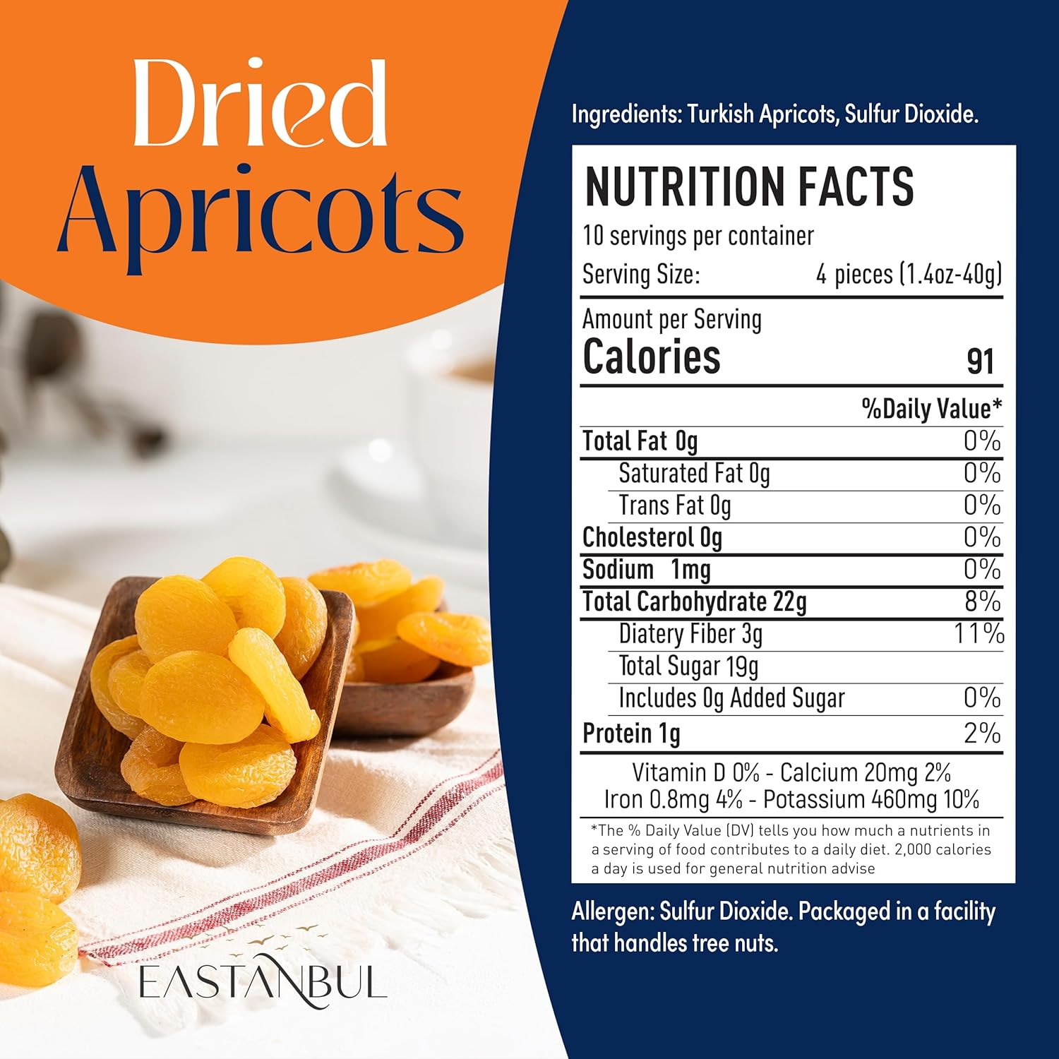Dried Apricots, 14.5Oz, Apricots Dried Fruits Snacks, No Sugar Added, Premium Tu