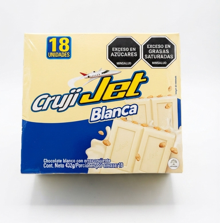 CrujiJet Blanca White Chocolate Crispy Rice Bars 18 Pack 432g Snack Box Treat
