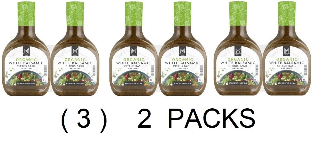 Member’s Mark Organic White Balsamic Citrus Basil Vinaigrette 24oz ( 3 ) 2 PACKS