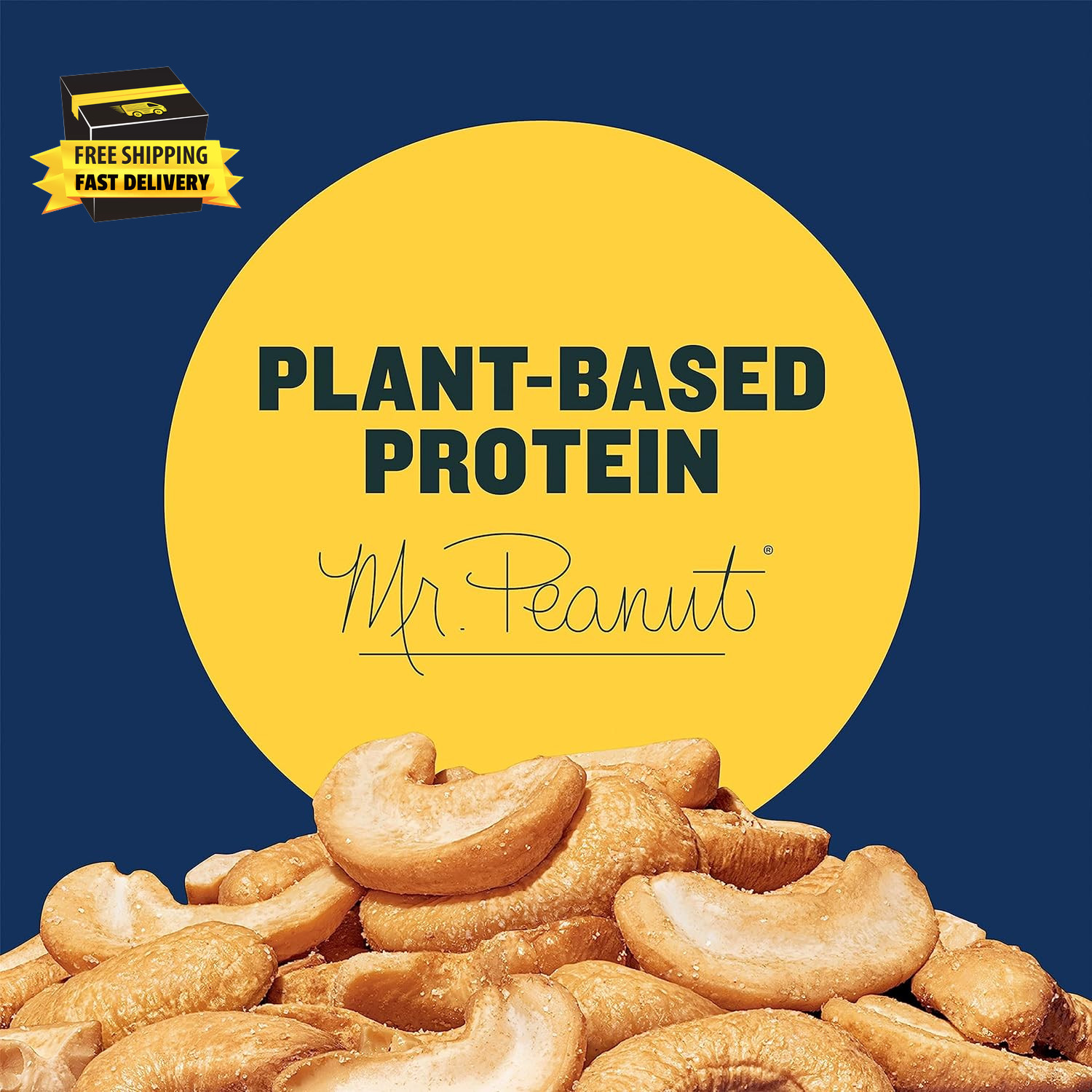 Lightly Salted Cashews, Cashew Halves & Pieces, Plant-Based Protein, 8 Oz Canist