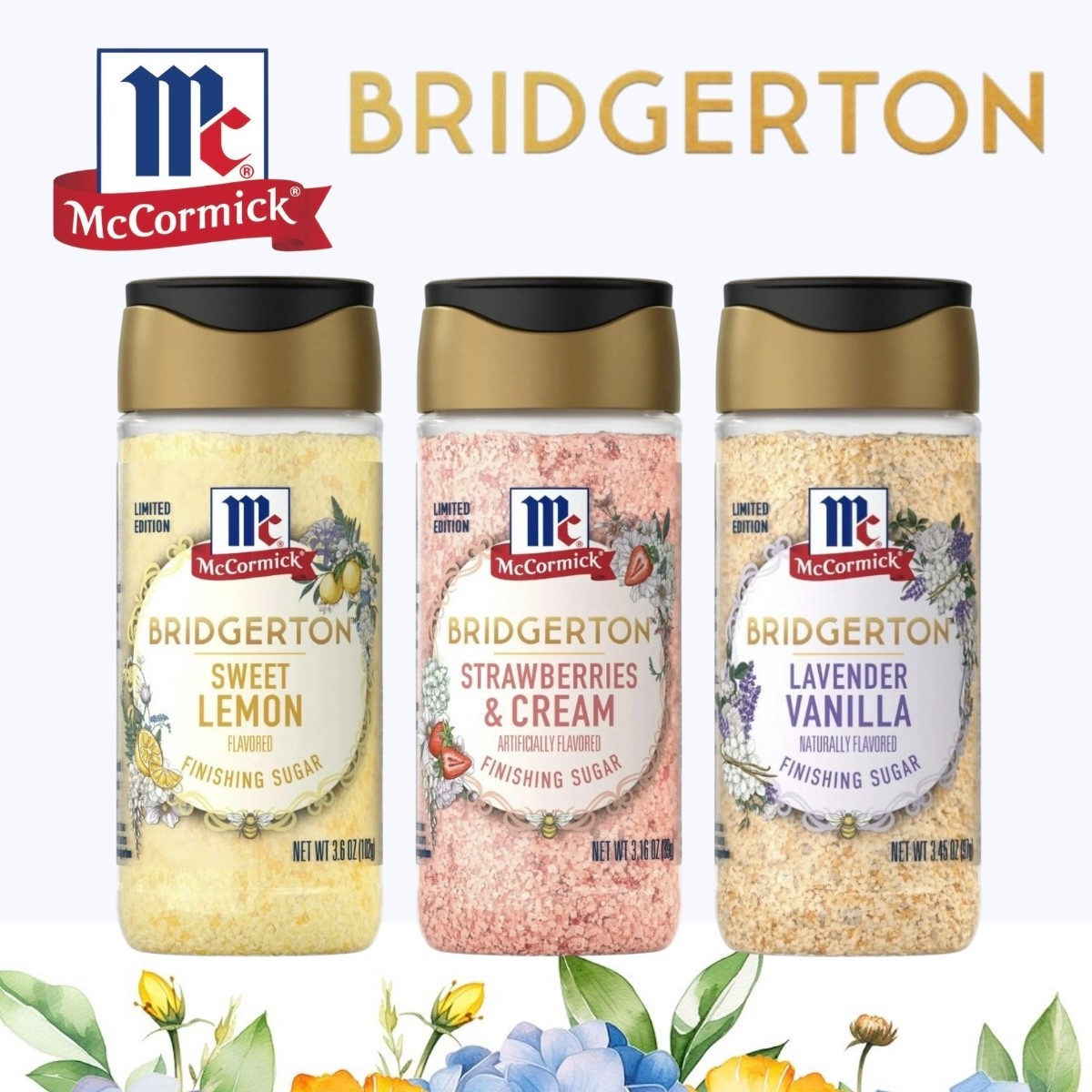 McCormick LIMITED EDITION Bridgerton Finishing Sugar (3.6oz/102g): CHOOSE FLAVOR