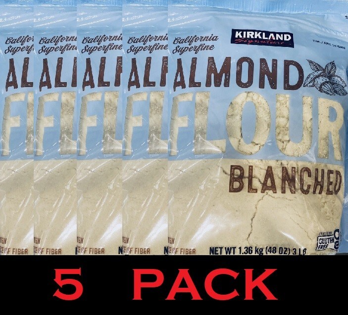 5x Kirkland Signature BLANCHED Almond Flour 48 oz Bag 3 lbs – 5 PACK
