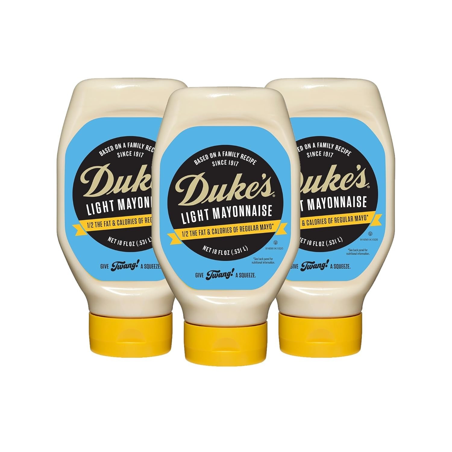 Duke’s Light Mayonnaise Squeeze Bottle – Smooth & 18 Ounce (Pack of 3)
