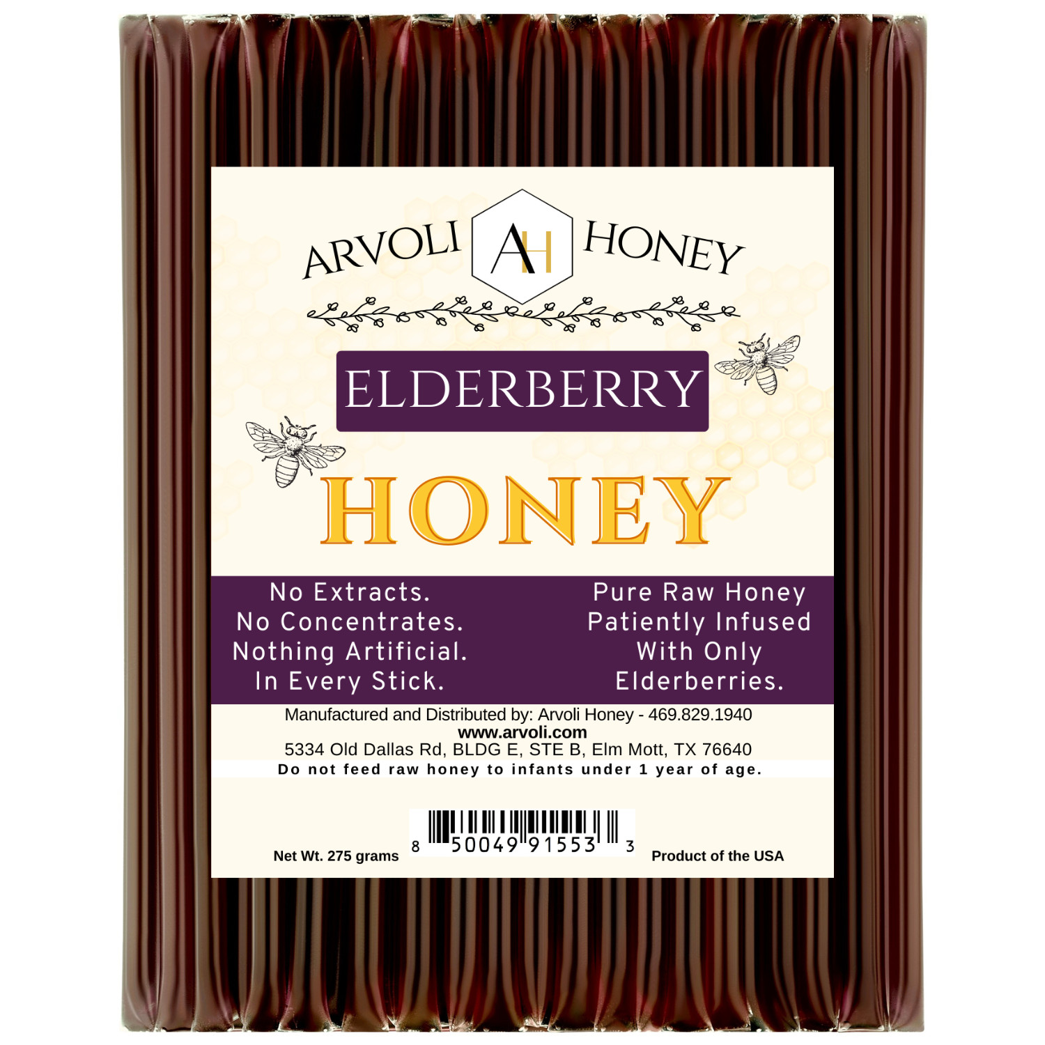 Elderberry infused Honey Sticks (50 pack) – ALL Natural