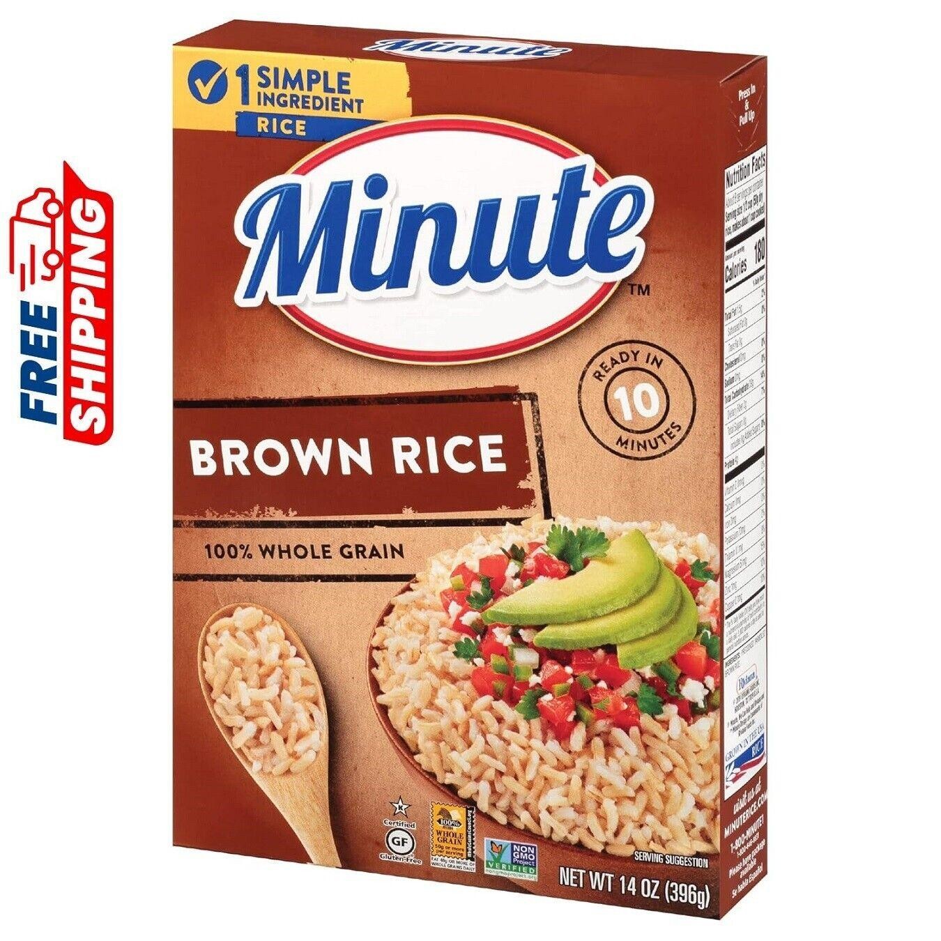 Minute Brown Rice, Instant Brown Rice for Quick Meals, 14-ounce Box