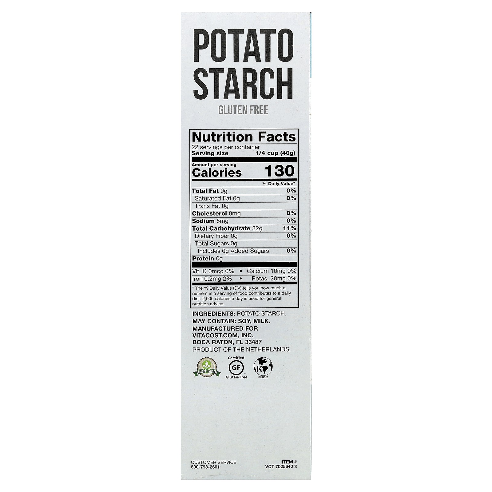 Gluten Free Potato Starch, 32 oz (907 g)