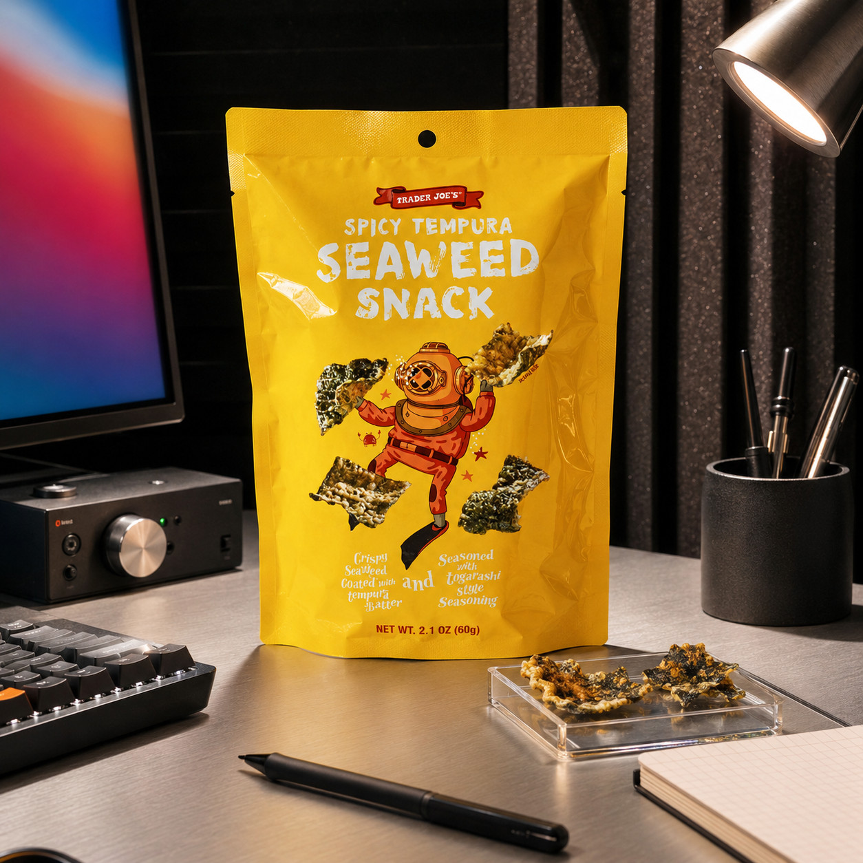 4 Pack Trader Joe’s Spicy Tempura Seaweed Snack 2.1 oz