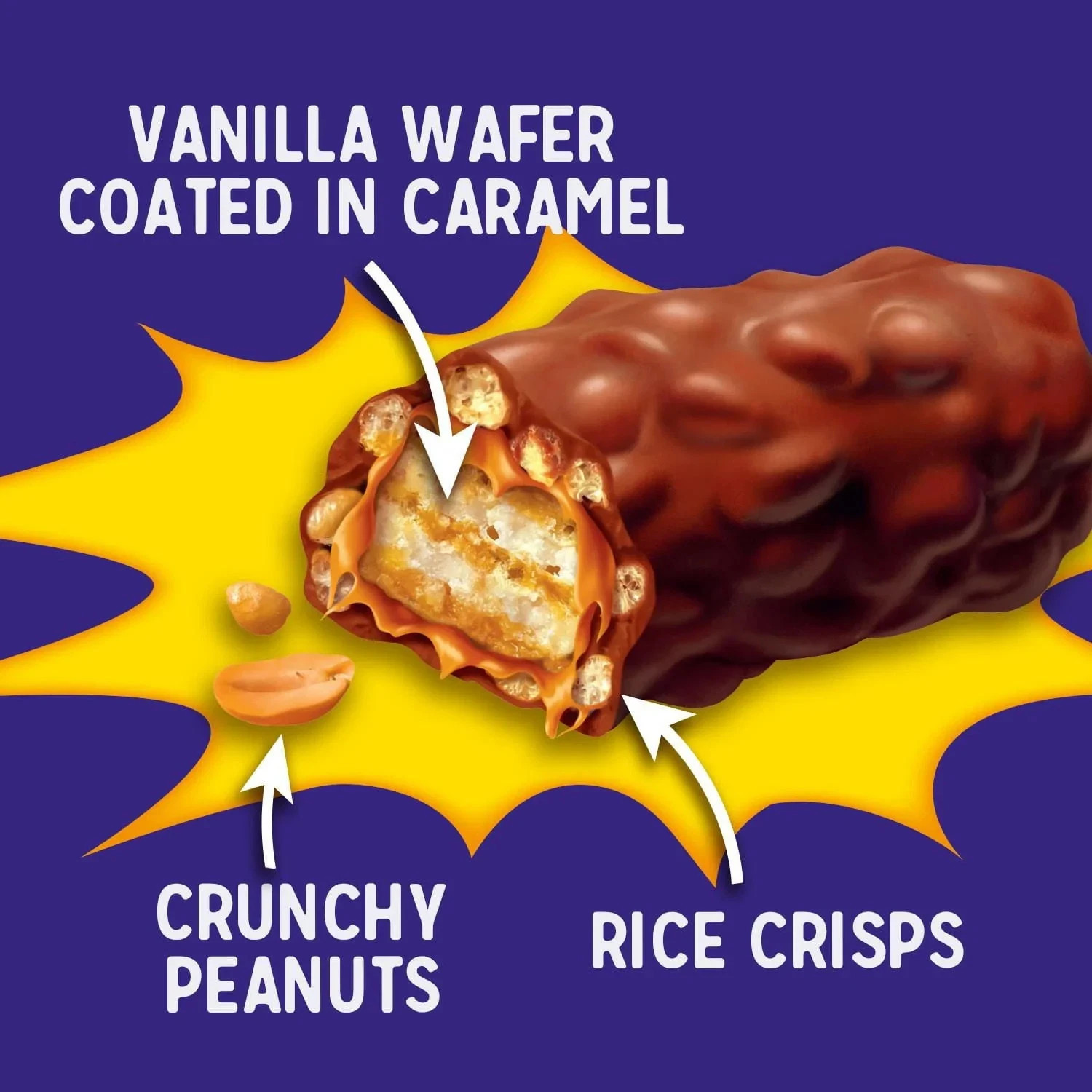 2 pack Cadbury Mr. Big Full Size Chocolate Bars, Individually Candy -8x50g