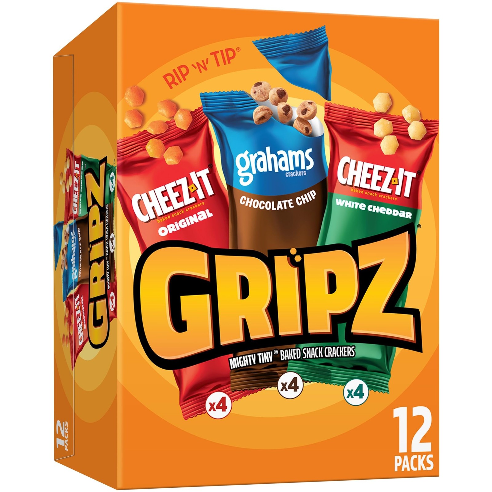 Gripz Mini Baked Snack Crackers, Sweet and Salty Snacks, Variety Pack, 11oz B…