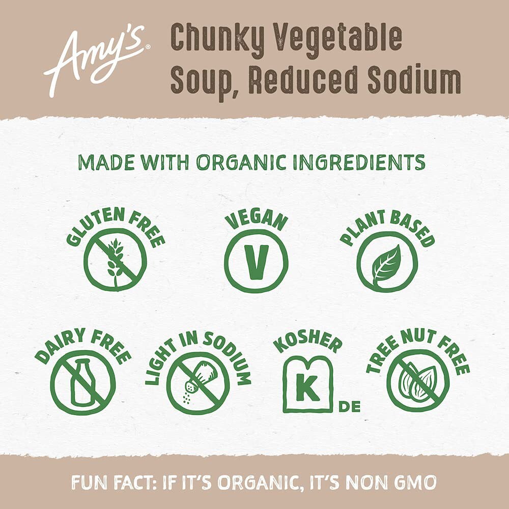 Amy’s Organic Reduced Sodium Chunky Vegetable Soup – 14.3 oz