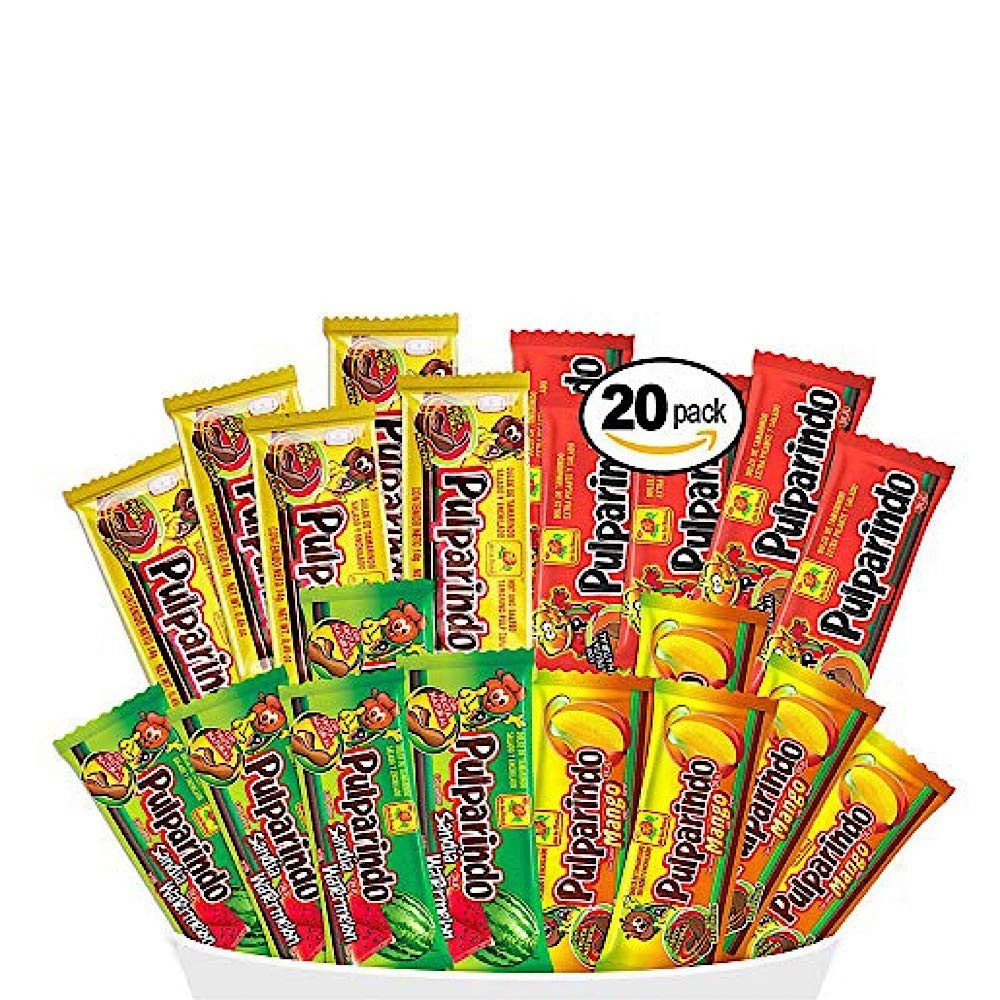 Colorful Mexican Candy Mix – Natural Tamarind, Mango & Watermelon – 20 Count
