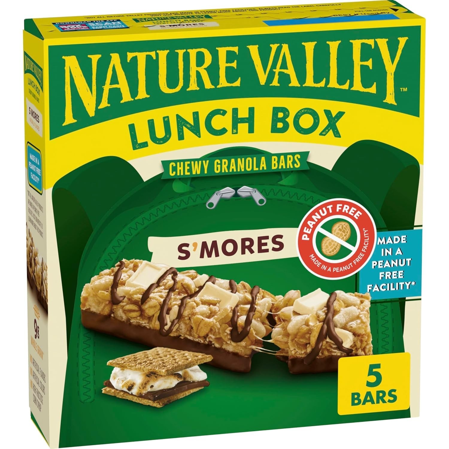 5-Pack Peanut-Free S’mores Chewy Granola Bars, Perfect for Instant Snacking