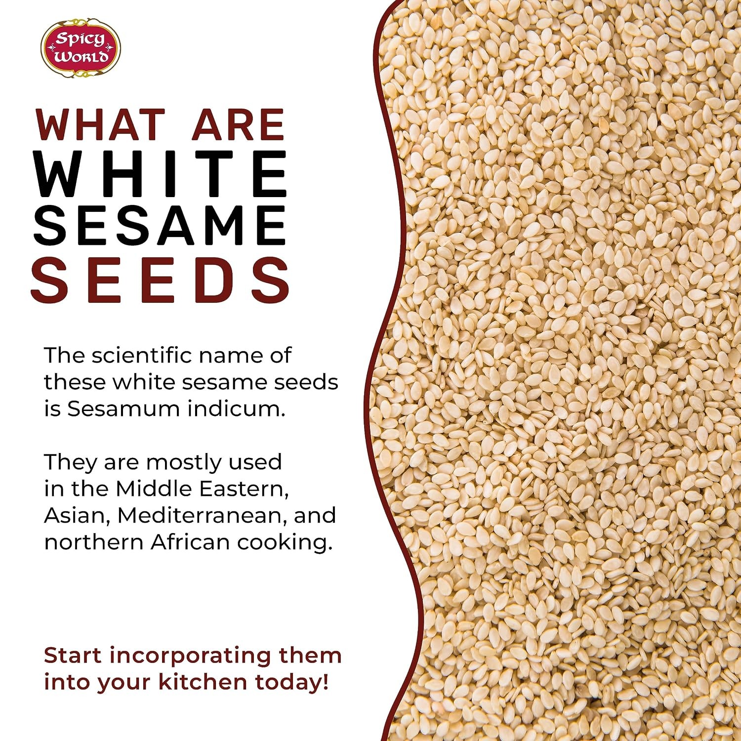 White Sesame Seeds 3 LB Bag – Natural, Raw, Hulled, Non-Gmo, Bulk Resealable Bag