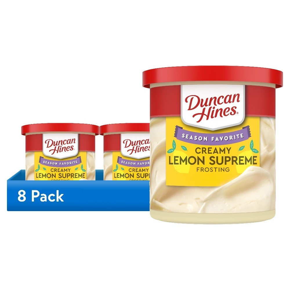 (8 pack) Creamy Lemon Flavored Frosting, Easter Baking, 16 oz.