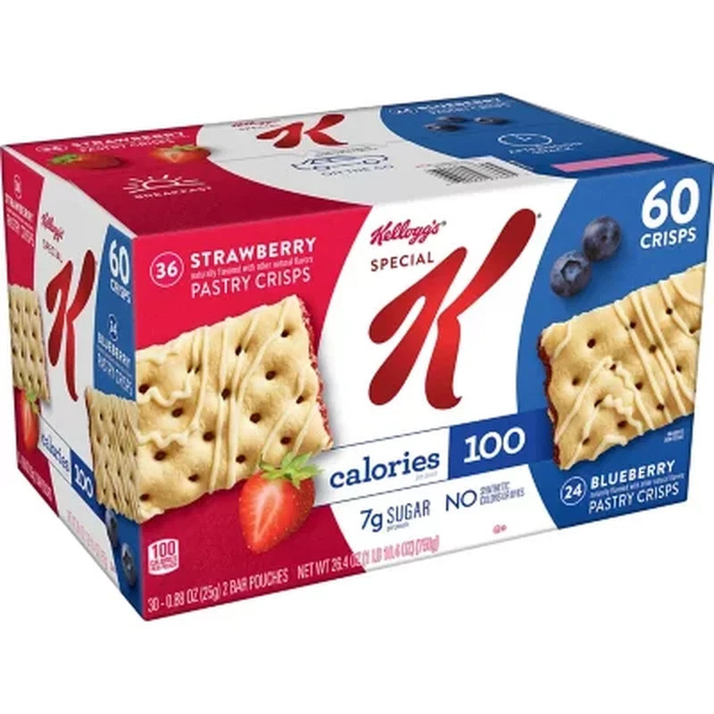 Special K Variety Pack Pastry Crisps Strawberry/Blueberry 0.88 oz. 60/Pack