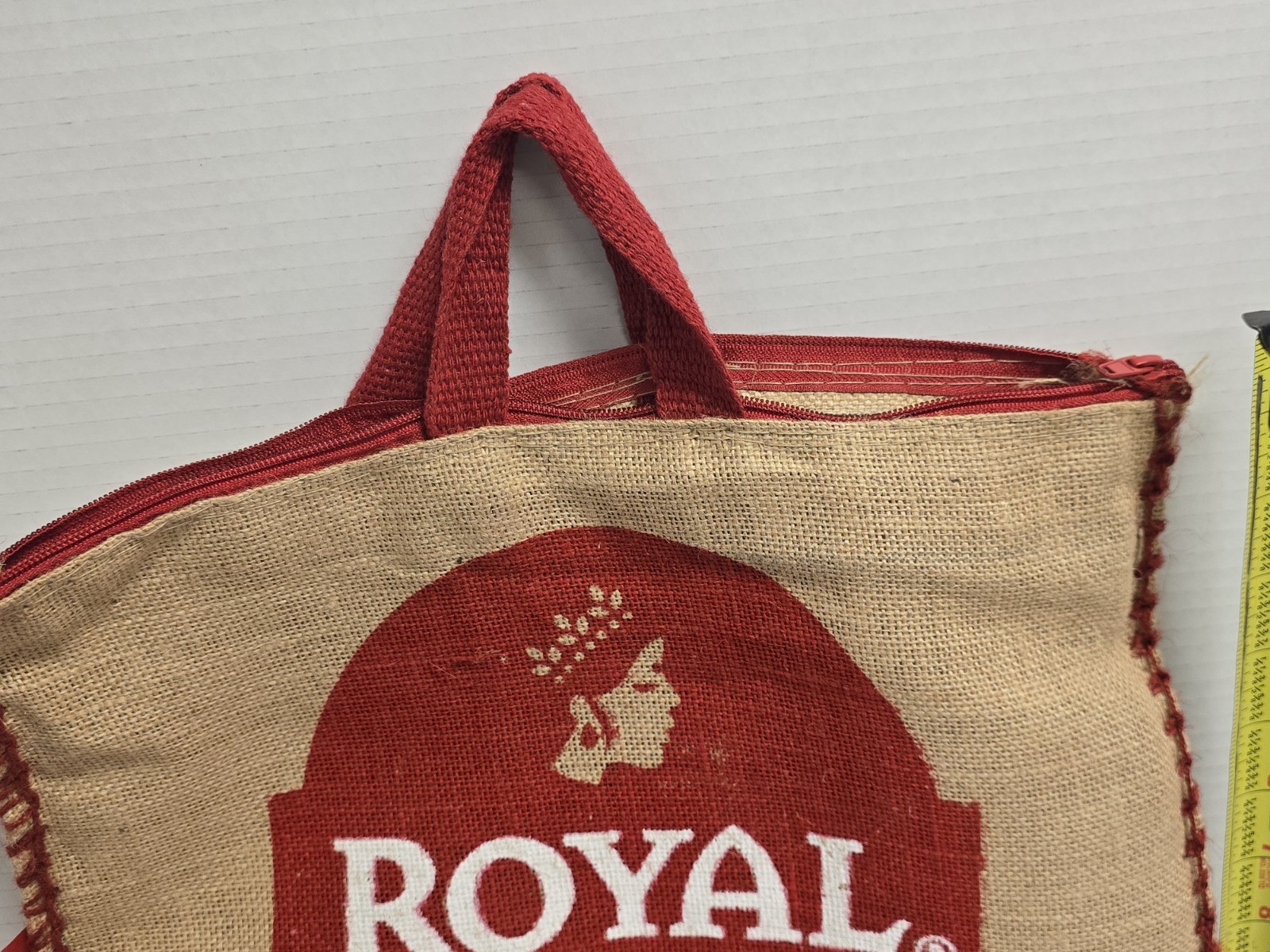 Royal Basmati Rice Bag 20lbs Burlap Handles Zipper Heavy Duty 25th Anniv No Rice