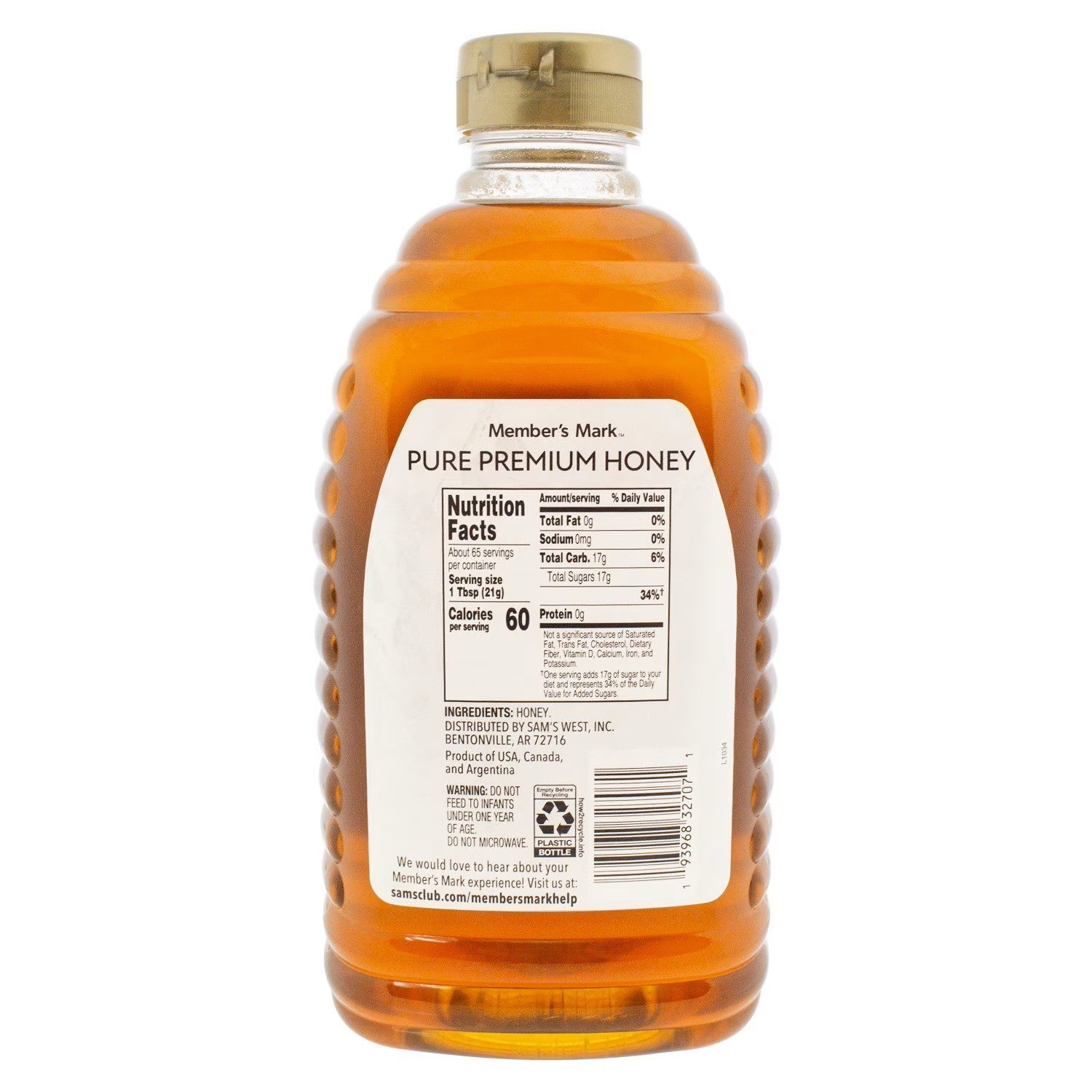 2 PACK – Member’s Mark Wildflower Pure Premium Honey, 48 oz Free Shipping
