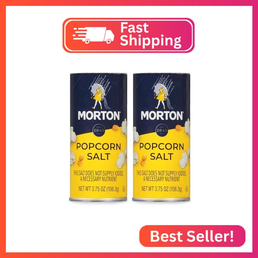 Morton Popcorn Salt, (3.75 oz), 2-Pack, Perfect for Popcorn & Seasoning