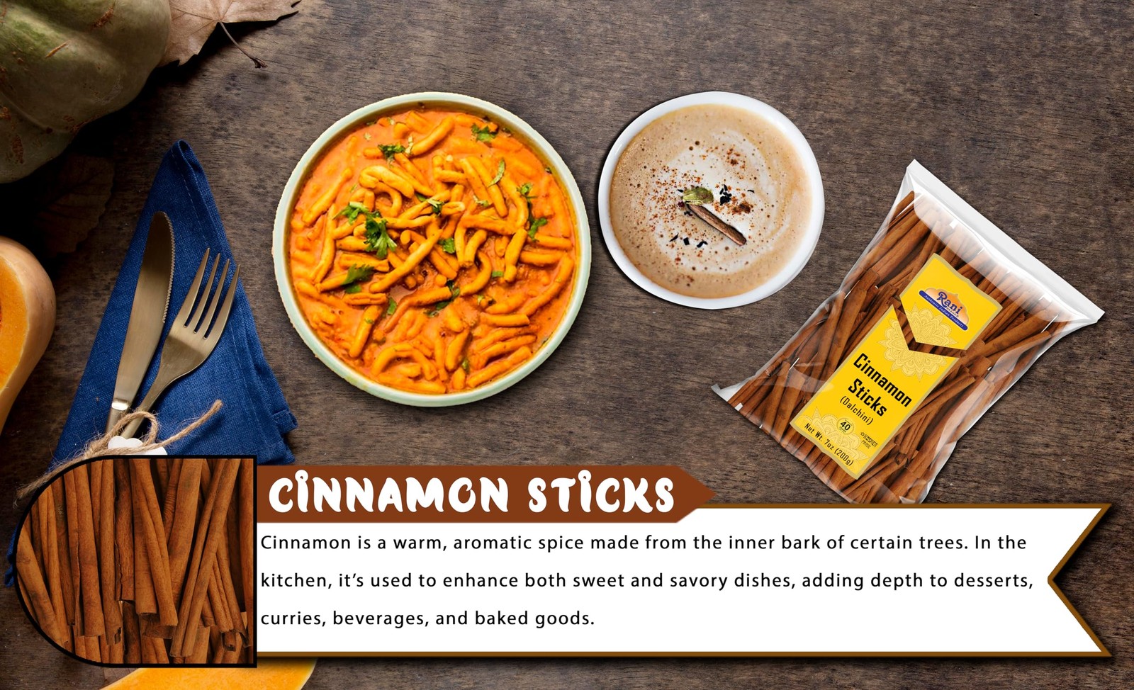 Rani Cinnamon Sticks 7oz (200g) ~ 22-26 Sticks 3 Inches in Length Cassia Round
