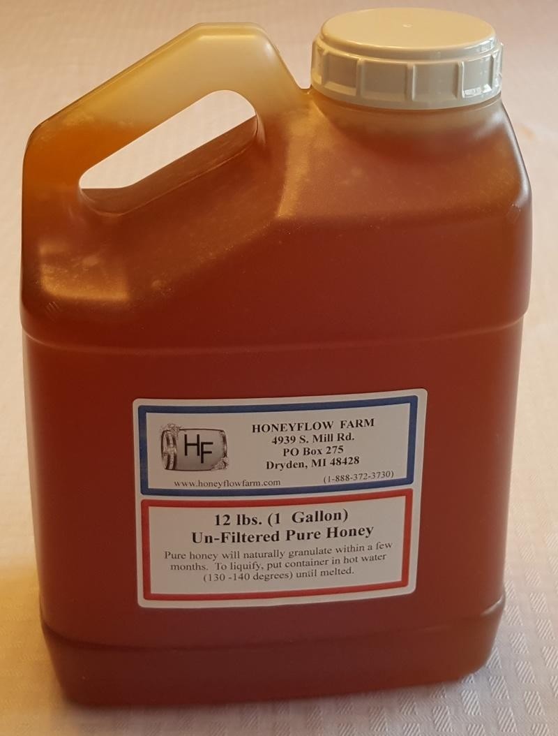 Pure Michigan Wildflower Honey – One Gallon (12 lbs) – Raw & Unfiltered