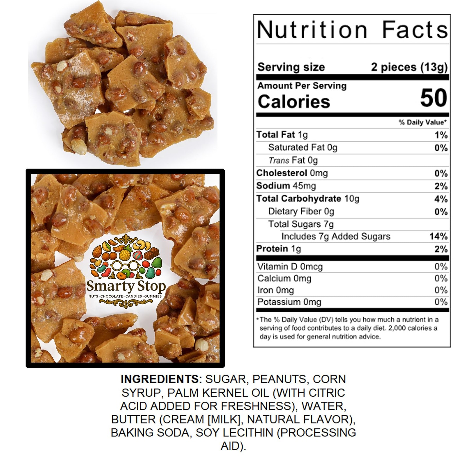 Home Style Peanut Brittle Candy by (2 Pound (Pack of 1))