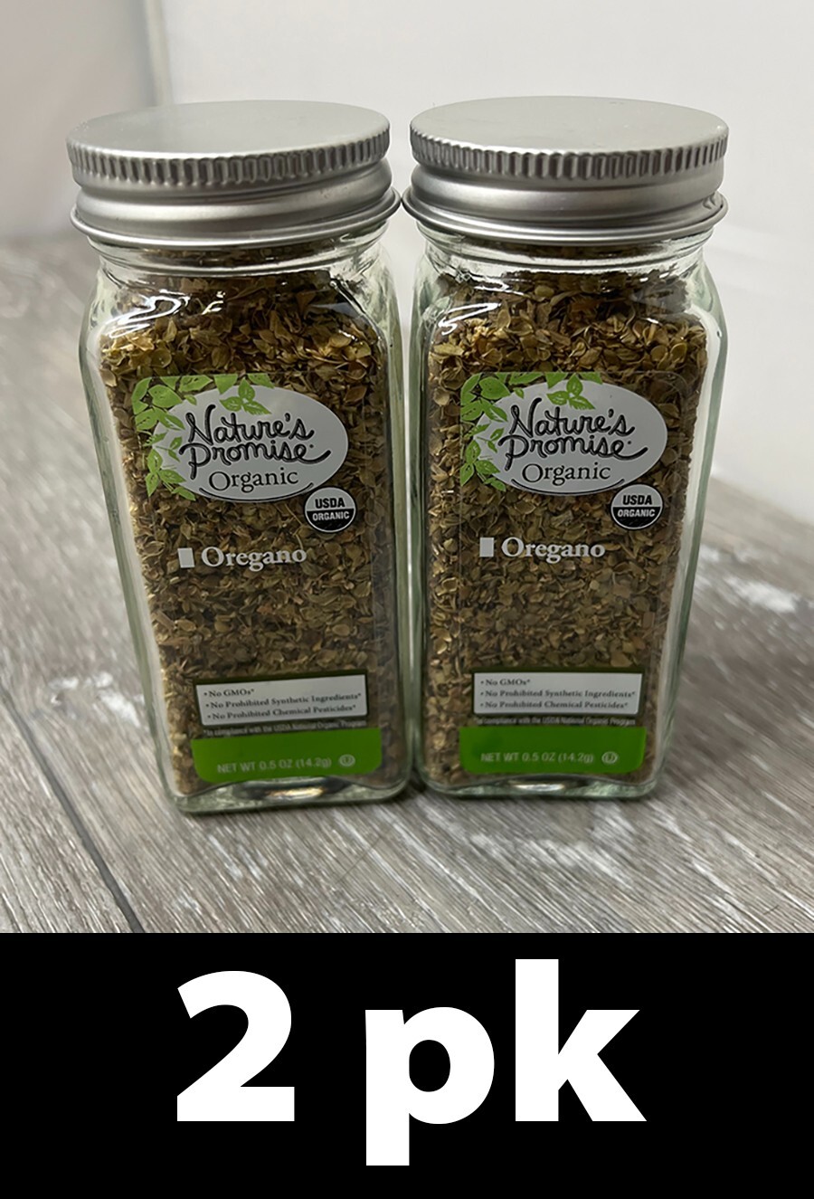 2pk Nature’s Promise Organic Oregano Flakes 0.5 oz (14.2g) each BB 8/26