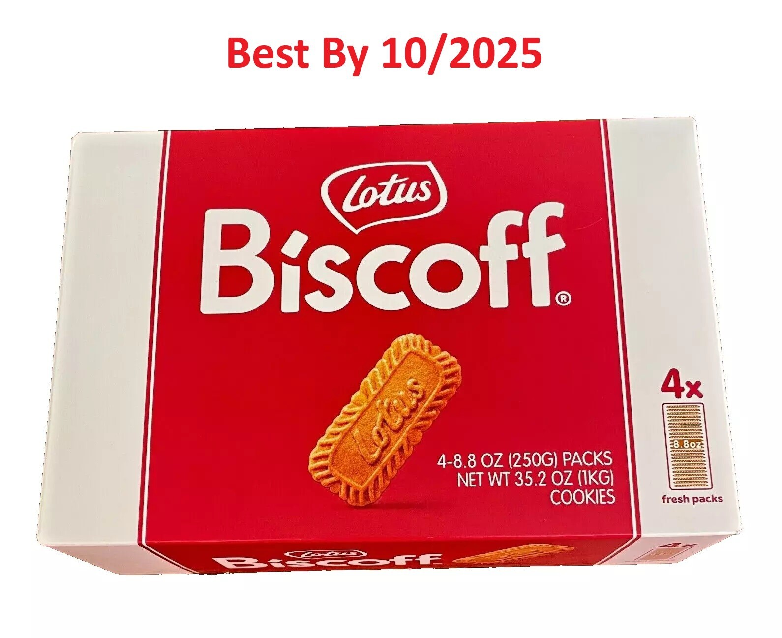 Lotus Biscoff Europe’s Favorite Cookie 4 Packs (128 Cookies / 35.2oz Total)