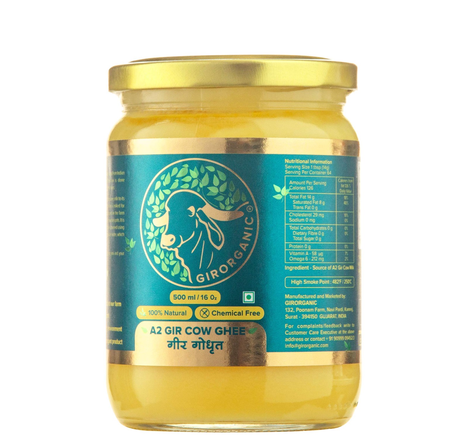 GirOrganic A2 Ghee Butter Organic Grass Fed | Healthy Butter Alternative A2 G…