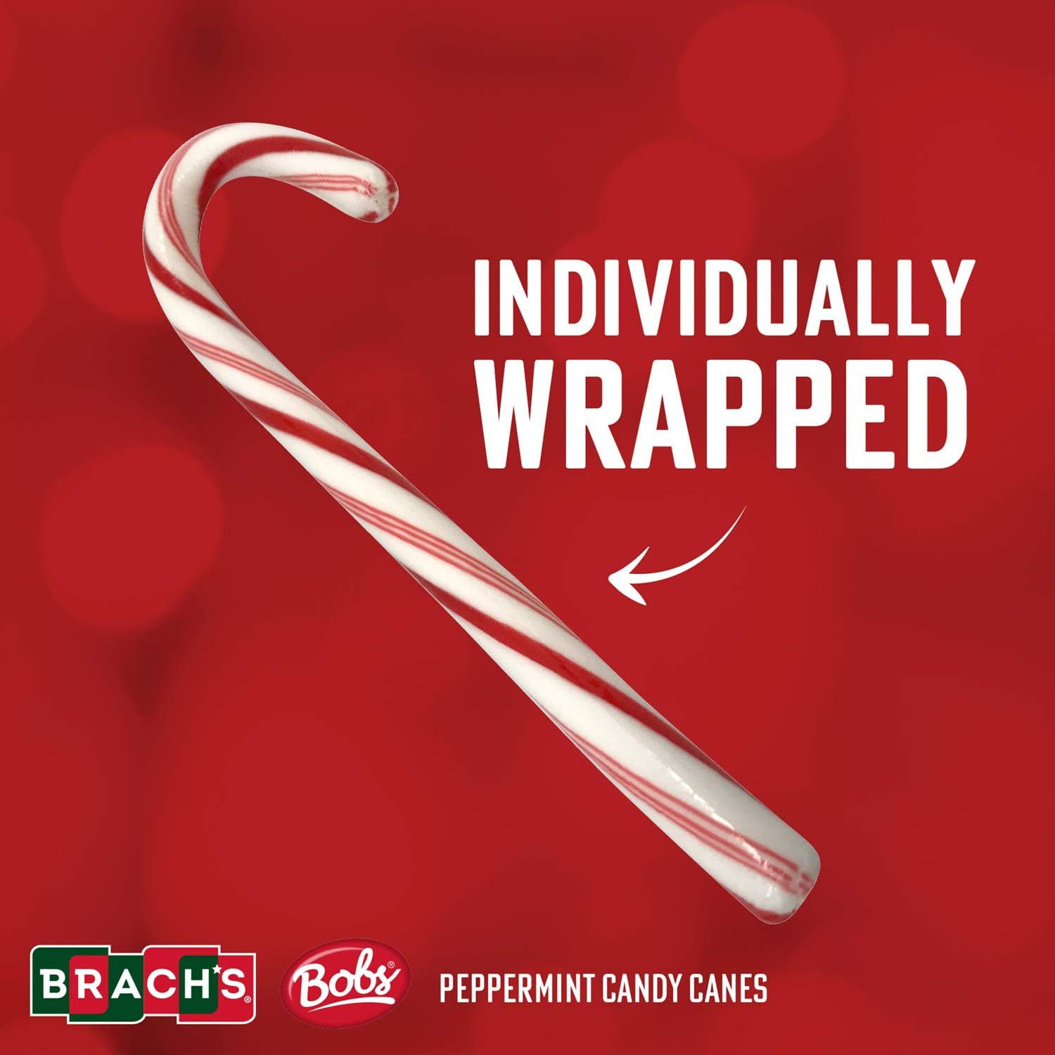 Brachscandy Canes Peppermint – Individually Wrapped Bulk Christmas Candy Canes –