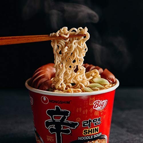 Spicy Korean Instant Noodles Cup, 2.64 oz – Pack of 6, Quick Meal, Ramyun