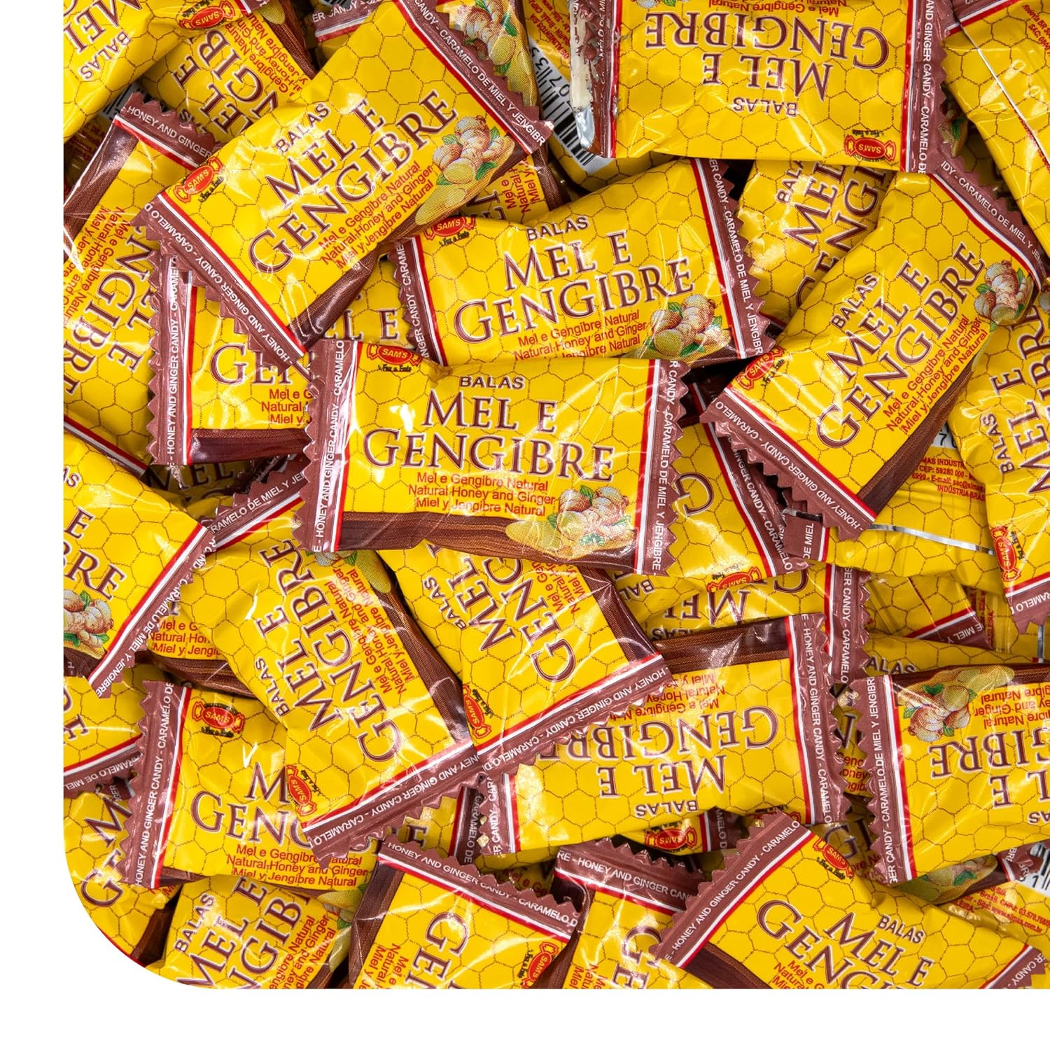 Honey Ginger Hard Candy – 2 Pound Bulk Pack (About 200 Count) – Individually
